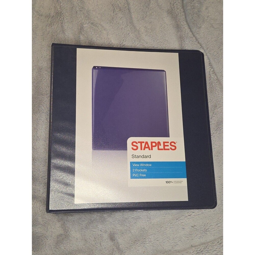 Staples Standard 1.5" 3-Ring View Binder – Blue – Durable School Office Supplies